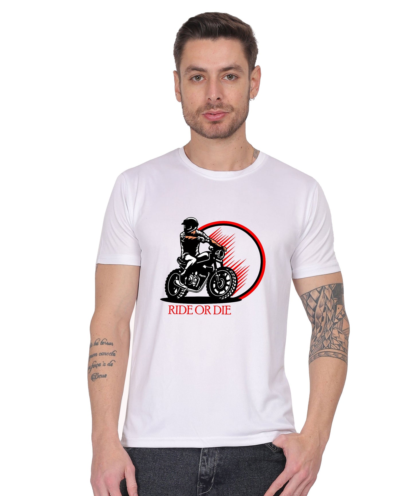 Ride or Die Motorcycle Graphic T-Shirt, Cotton, Short Sleeve, Regular Fit