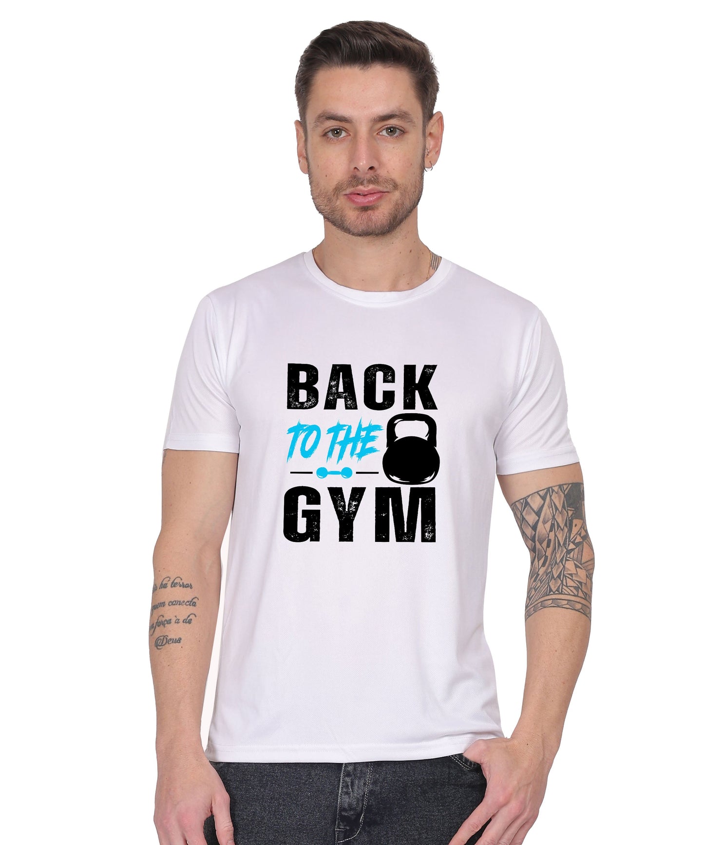 Back to the Gym Workout T-Shirt, Cotton, Short Sleeve, Regular Fit, Graphic Print Design