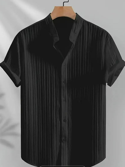 Men's Solid Retro Short Sleeves Button-Up Shirt Pack of 3