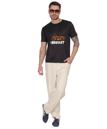 Religious Graphic T-Shirt, Cotton Blend, Short Sleeve Crew Neck, Bullet Design