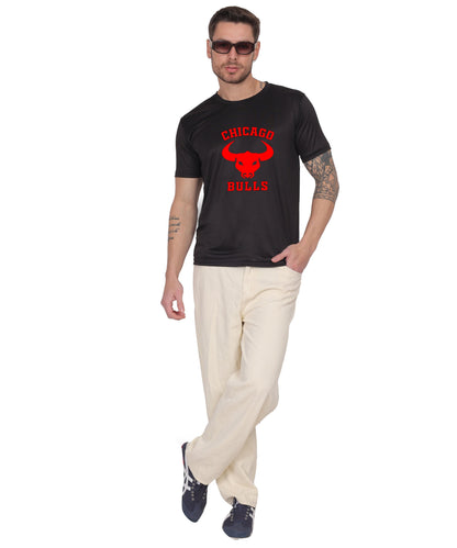 Chicago Bulls NBA Basketball Team Logo T-Shirt, Cotton, Short Sleeve, Regular Fit