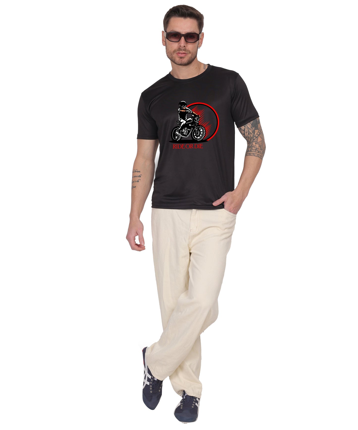 Ride or Die Motorcycle Graphic T-Shirt, Cotton, Short Sleeve, Regular Fit