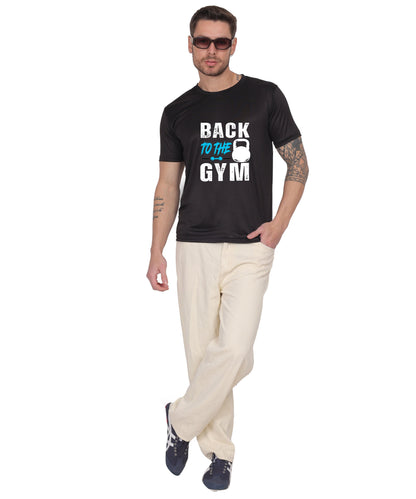 Back to the Gym Workout T-Shirt, Cotton, Short Sleeve, Regular Fit, Graphic Print Design
