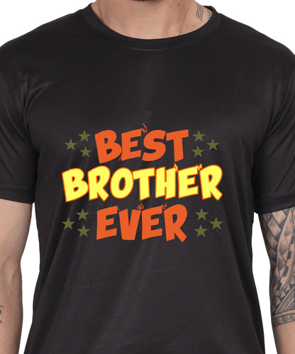 Best Brother Ever Graphic T-Shirt, Black Cotton, Crew Neck