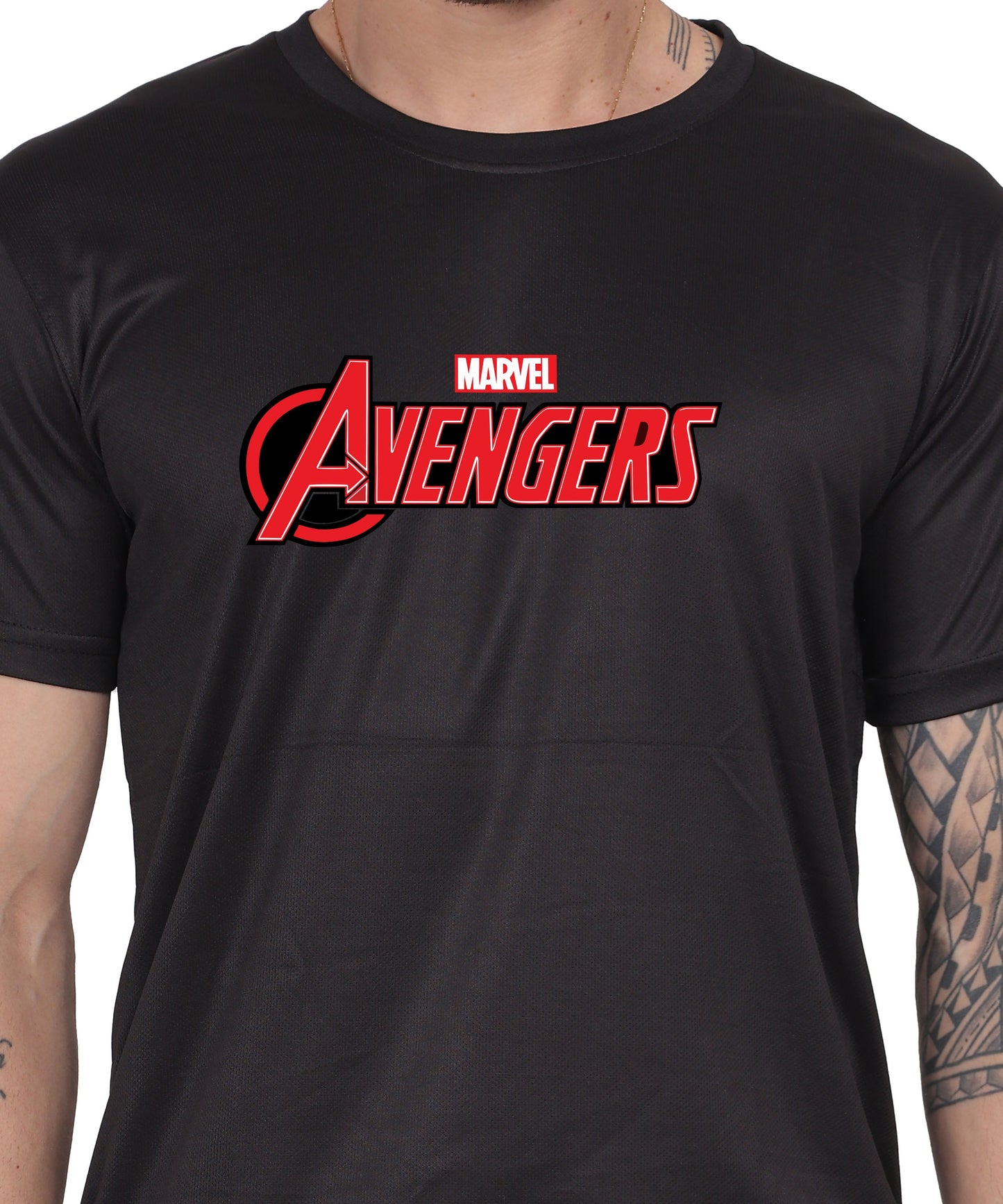 Avengers Graphic Print Cotton T-Shirt, Black, Round Neck, Short Sleeve, Casual Wear