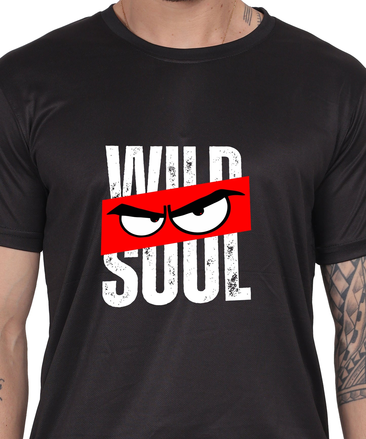 Graphic Print T-Shirt, Cotton, Angry Eyes Design