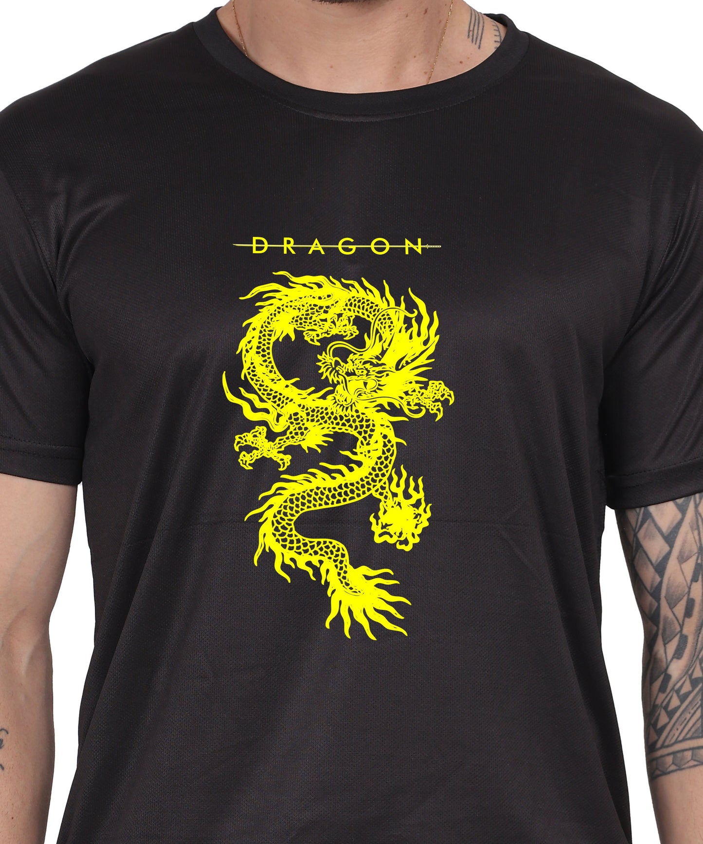 Dragon Graphic Print Cotton T-Shirt, Short Sleeve, Crew Neck, Casual Wear