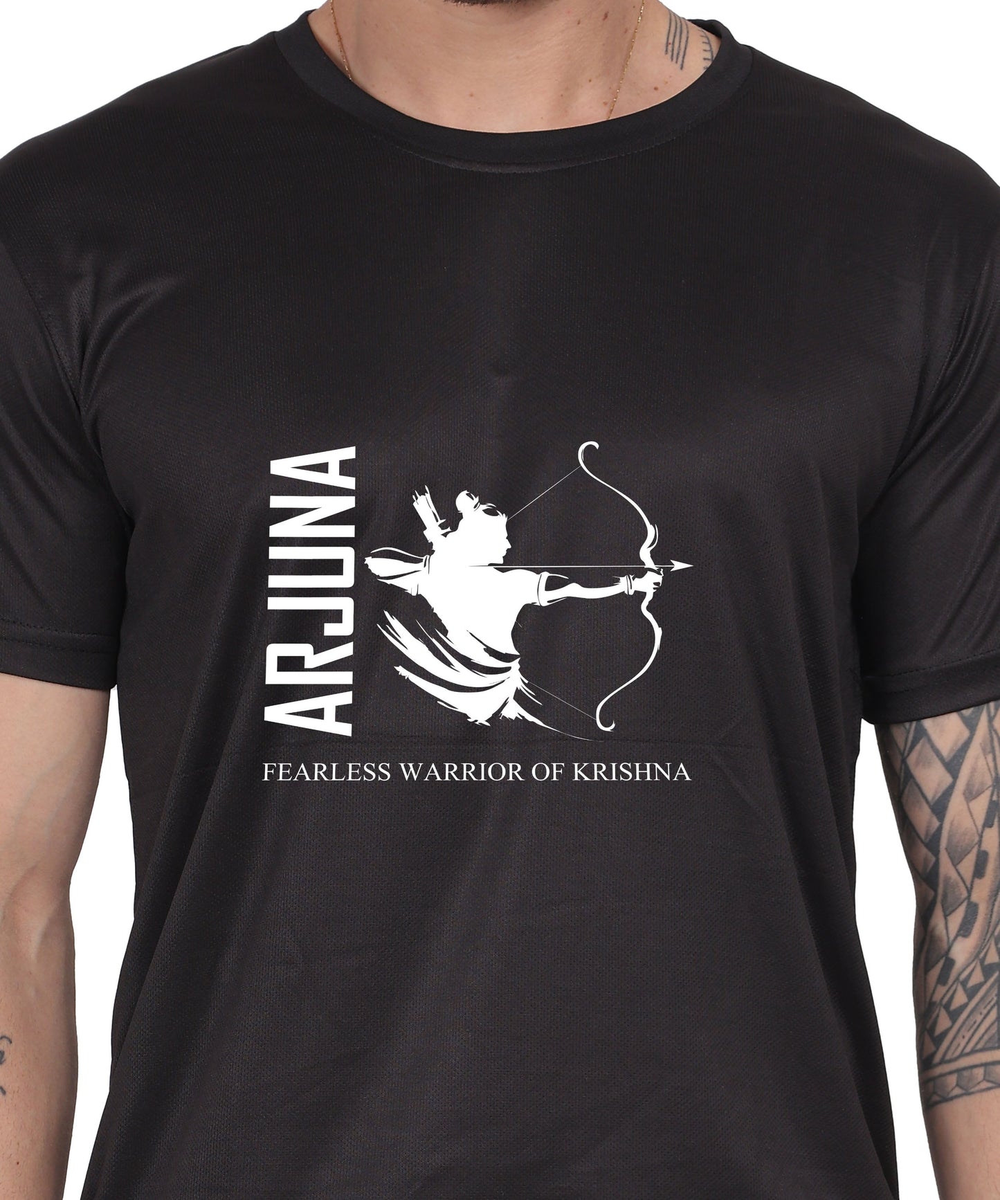 Arjuna Warrior of Krishna Graphic T-Shirt, Cotton, Short Sleeve, Round Neck