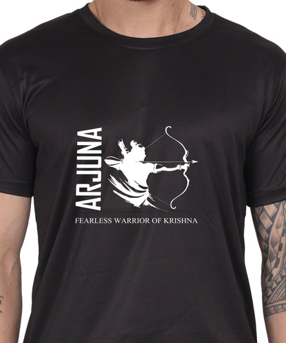 Arjuna Warrior of Krishna Graphic T-Shirt, Cotton, Short Sleeve, Round Neck