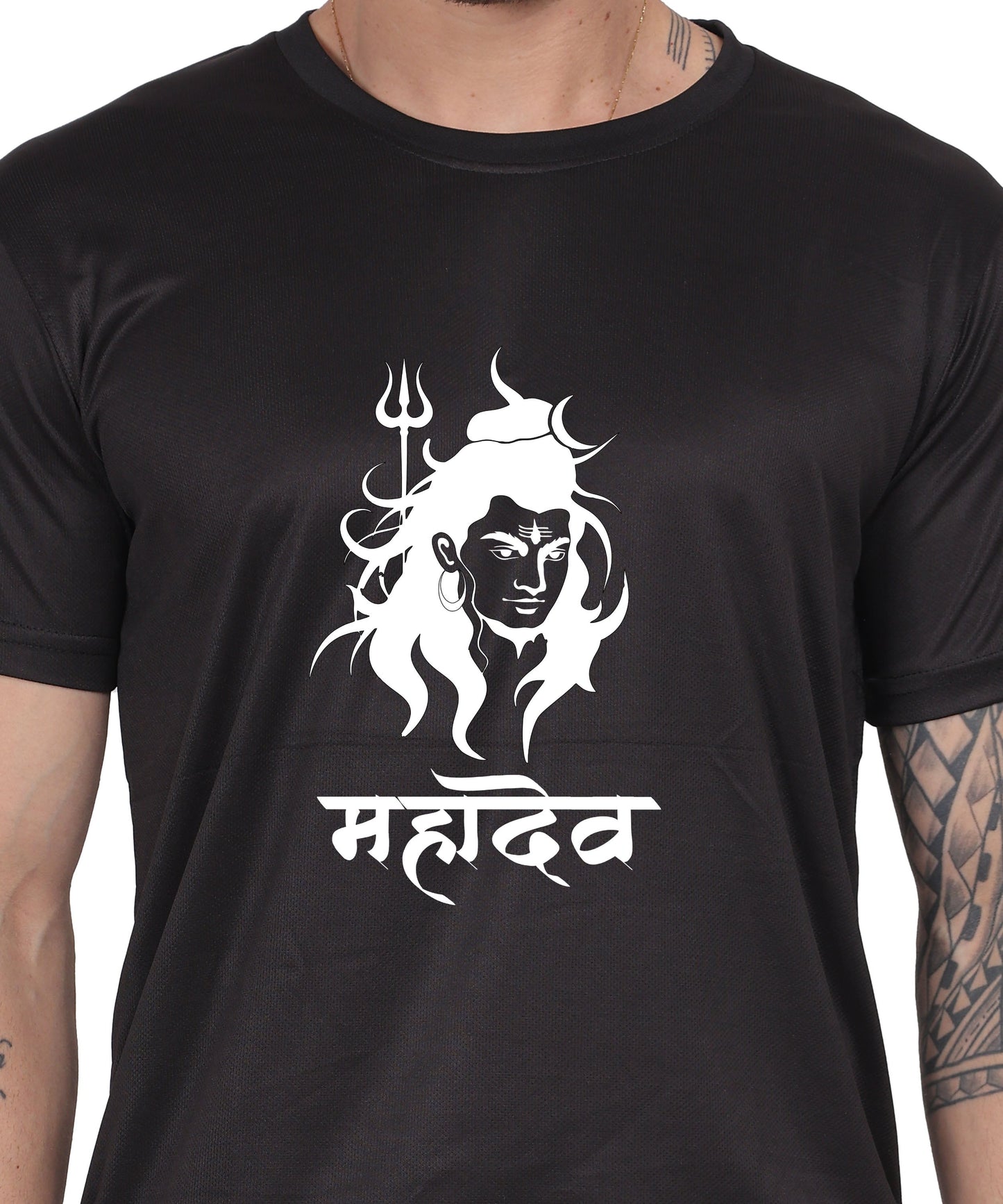 Mahadev Graphic Print Cotton T-Shirt, Round Neck, Short Sleeve