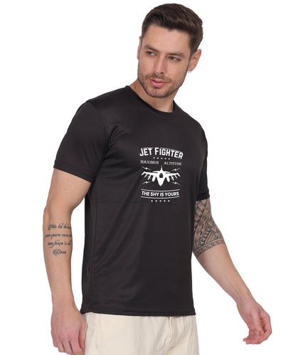 Jet Fighter Graphic T-Shirt, Maximum Altitude Design, Short Sleeve, Casual Wear