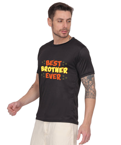 Best Brother Ever Graphic T-Shirt, Black Cotton, Crew Neck