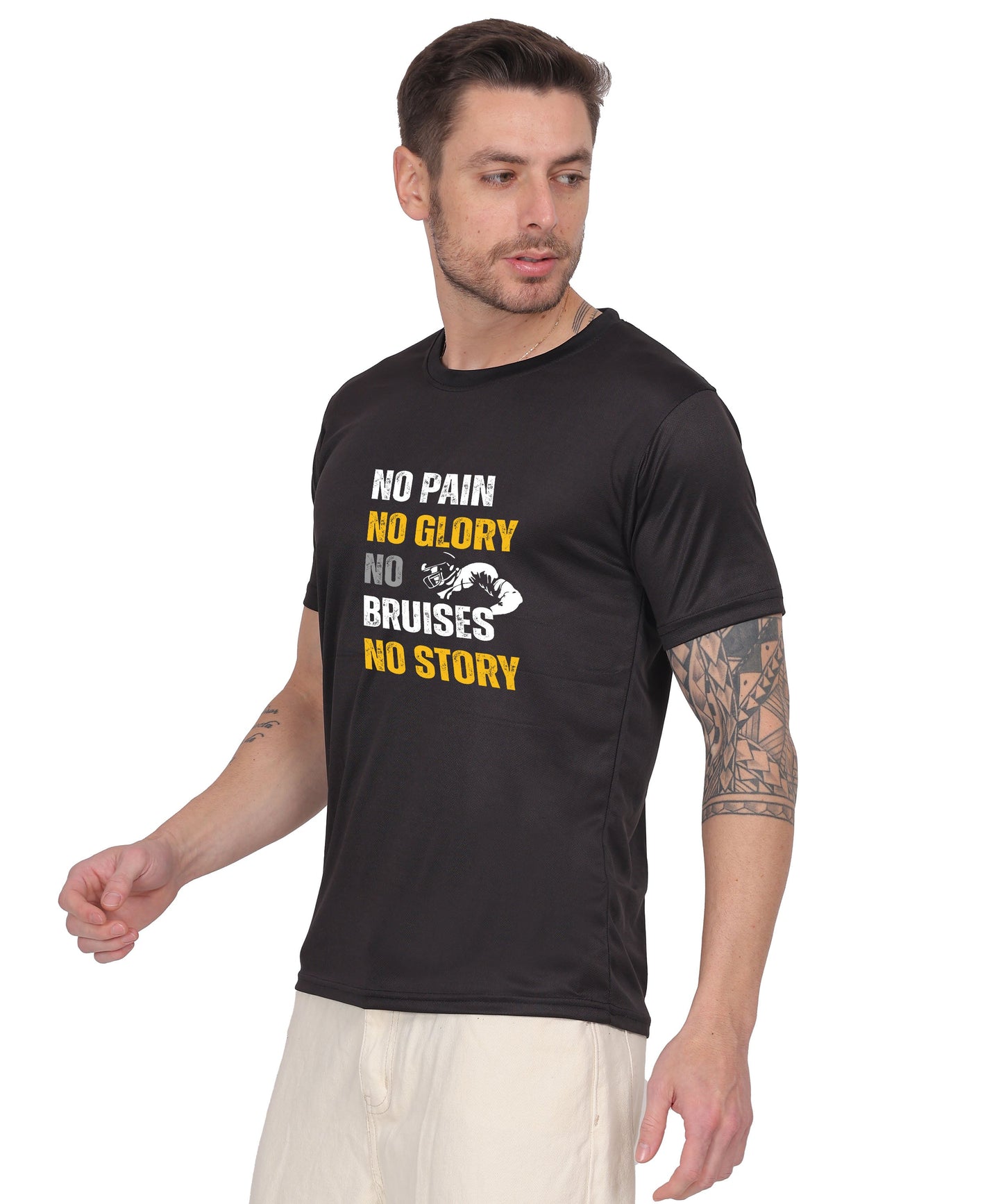 No Pain No Glory Soccer T-Shirt, Red, Short Sleeve Graphic Design, Athletic Casual Wear
