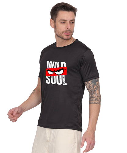 Graphic Print T-Shirt, Cotton, Angry Eyes Design