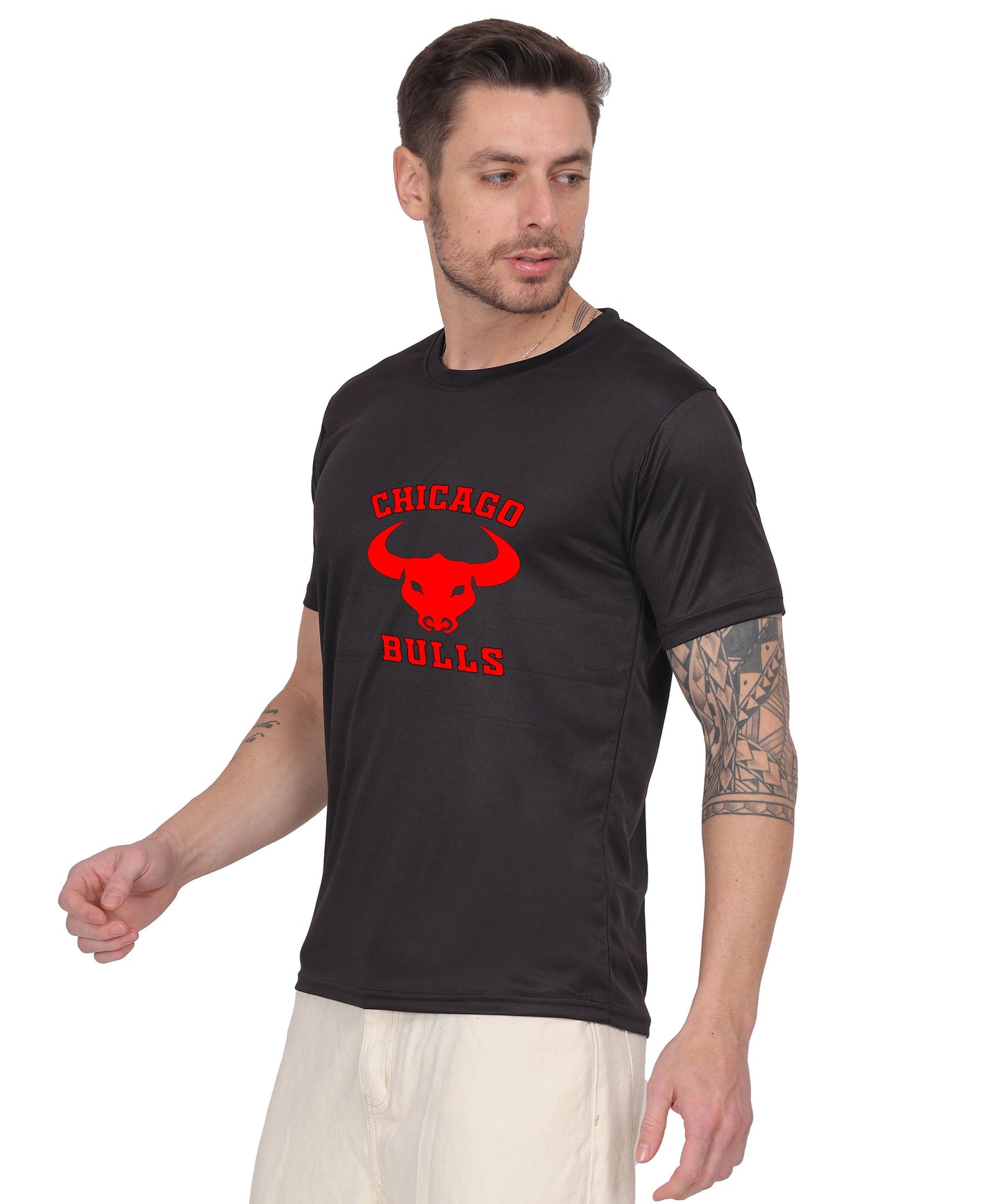 Chicago Bulls NBA Basketball Team Logo T-Shirt, Cotton, Short Sleeve, Regular Fit