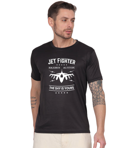 Jet Fighter Graphic T-Shirt, Maximum Altitude Design, Short Sleeve, Casual Wear