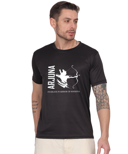 Arjuna Warrior of Krishna Graphic T-Shirt, Cotton, Short Sleeve, Round Neck