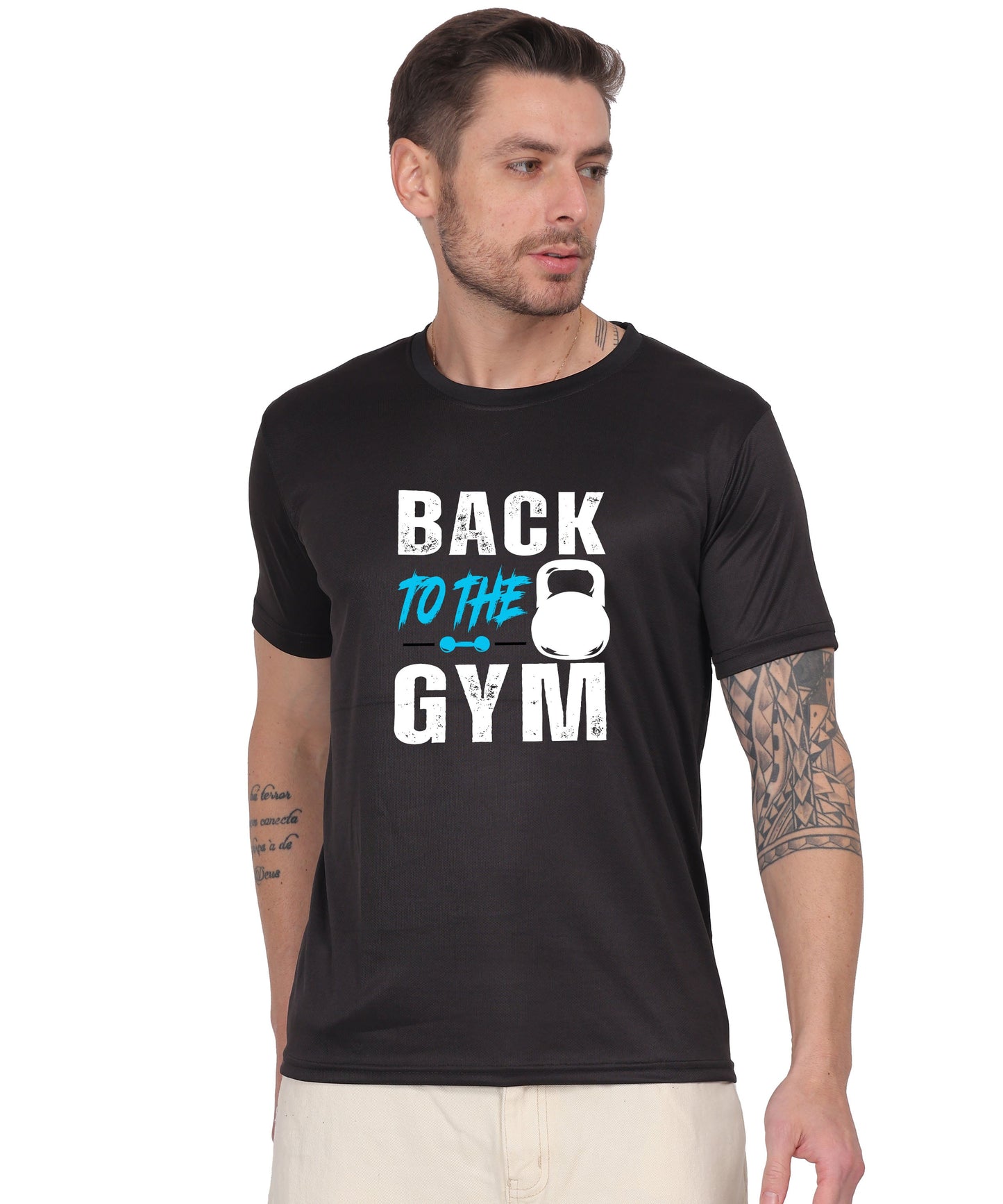 Back to the Gym Workout T-Shirt, Cotton, Short Sleeve, Regular Fit, Graphic Print Design