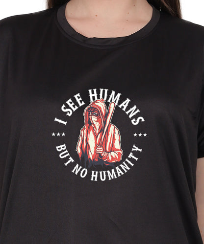 Generic Military Quote Graphic T-Shirt, Black Cotton, Short Sleeve, Crew Neck, Regular Fit