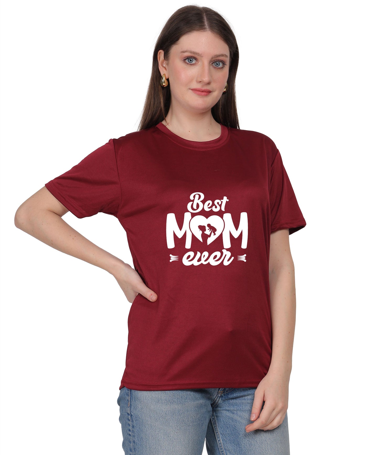 Best Mom Ever Graphic T-Shirt, Black Cotton, Round Neck, Short Sleeve, Regular Fit