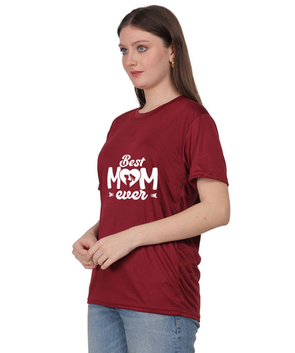 Best Mom Ever Graphic T-Shirt, Black Cotton, Round Neck, Short Sleeve, Regular Fit