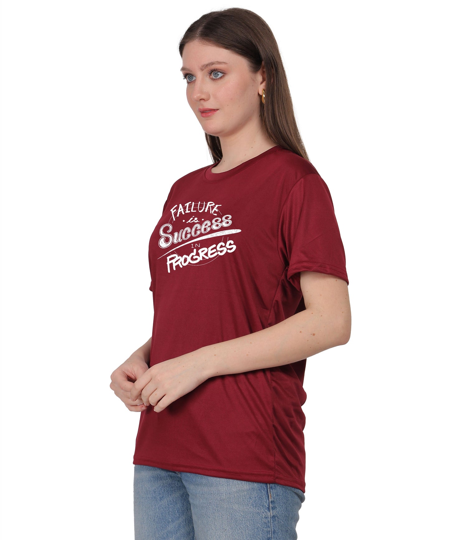 Failure is Success in Progress Graphic T-Shirt, Black Cotton, Round Neck, Short Sleeve