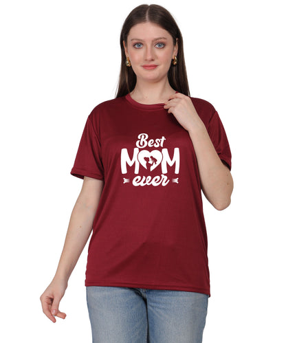 Best Mom Ever Graphic T-Shirt, Black Cotton, Round Neck, Short Sleeve, Regular Fit