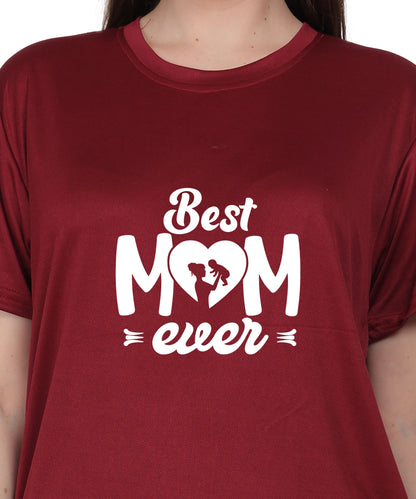 Best Mom Ever Graphic T-Shirt, Black Cotton, Round Neck, Short Sleeve, Regular Fit