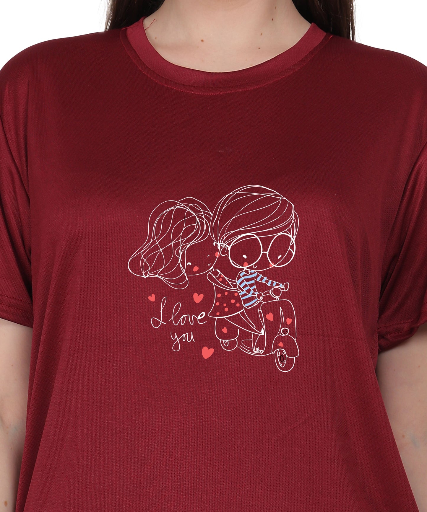 Love Graphic Print Cotton T-Shirt, Black, Round Neck, Short Sleeve, Casual Wear