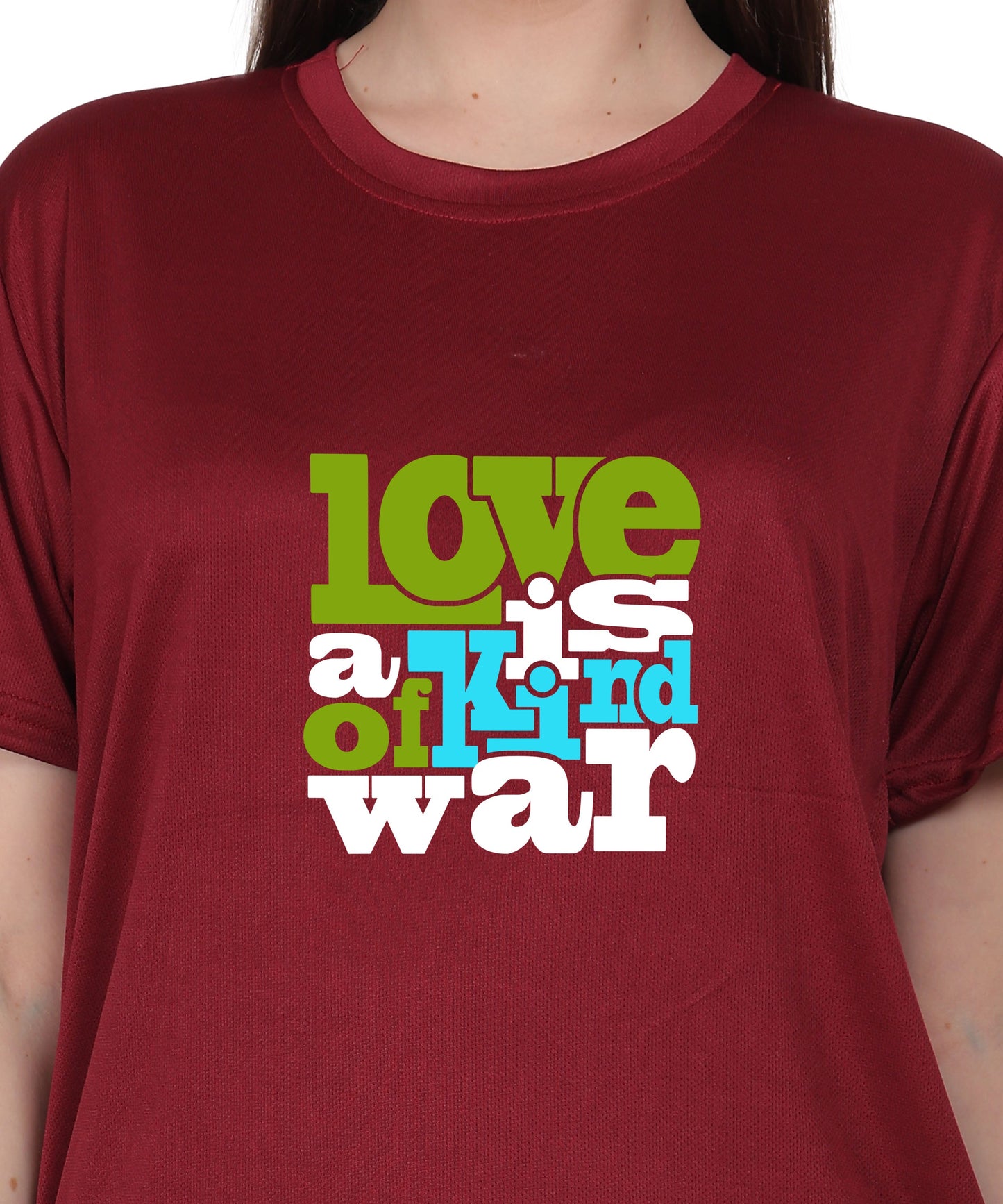 Love is a Kind of War Graphic T-Shirt, Black Cotton Blend, Short Sleeve Crew Neck, Regular Fit