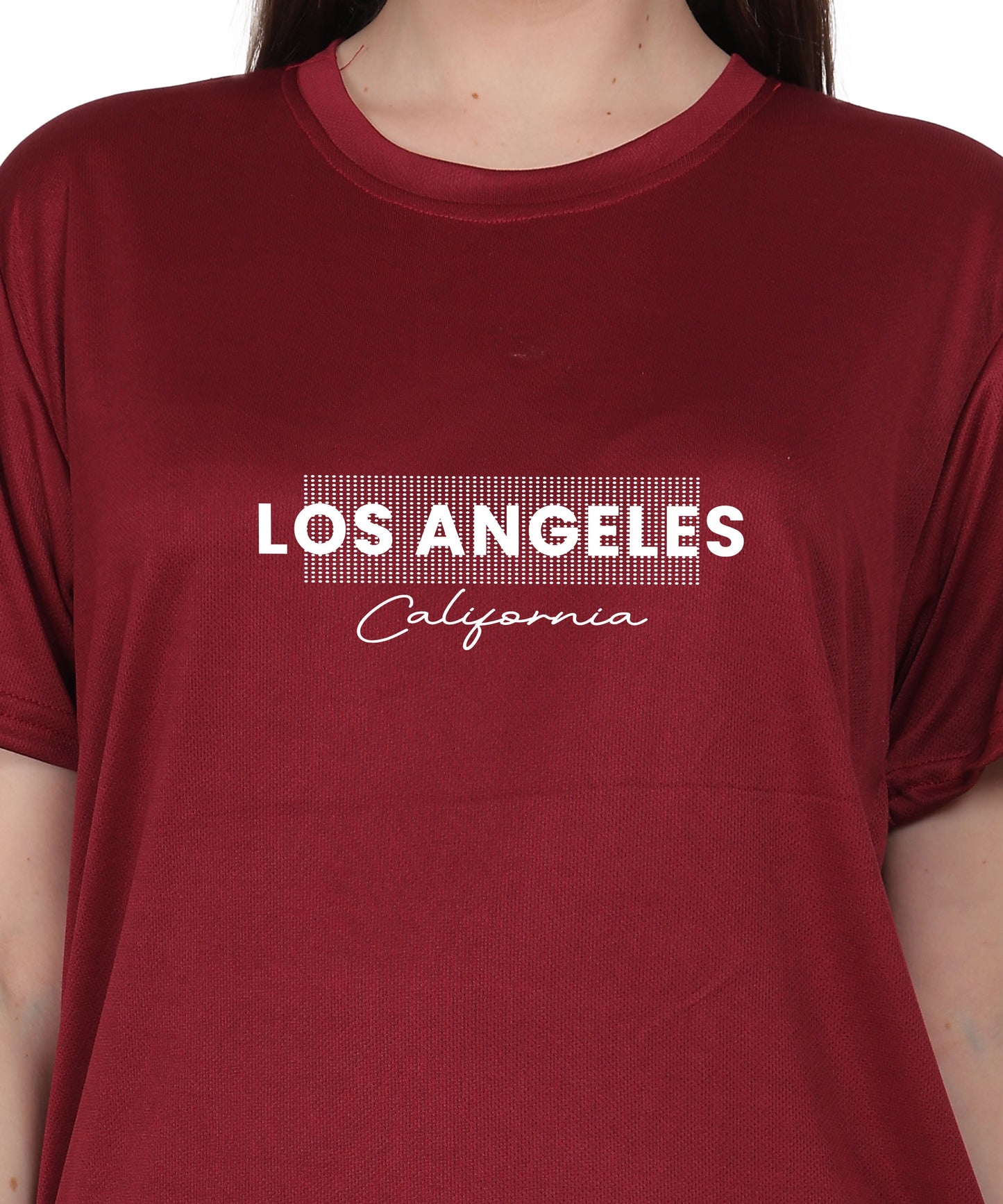 Los Angeles California Typography T-Shirt, Yellow, Cotton, Round Neck, Short Sleeve