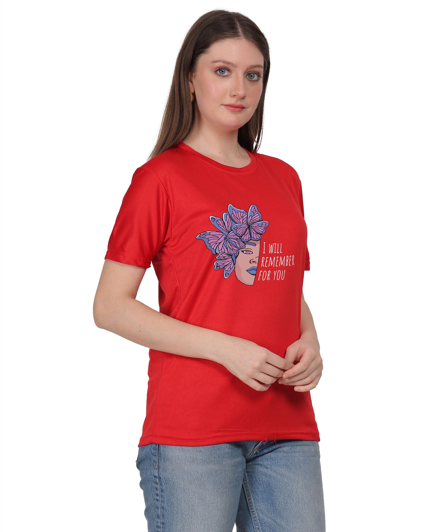 I Will Remember For You Butterfly Design T-Shirt, Black Cotton Blend, Short Sleeve Graphic Tee