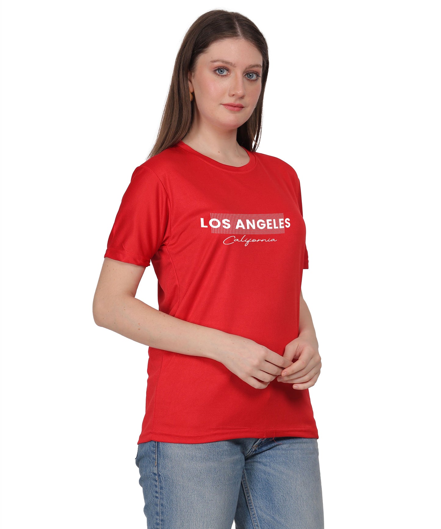 Los Angeles California Typography T-Shirt, Yellow, Cotton, Round Neck, Short Sleeve
