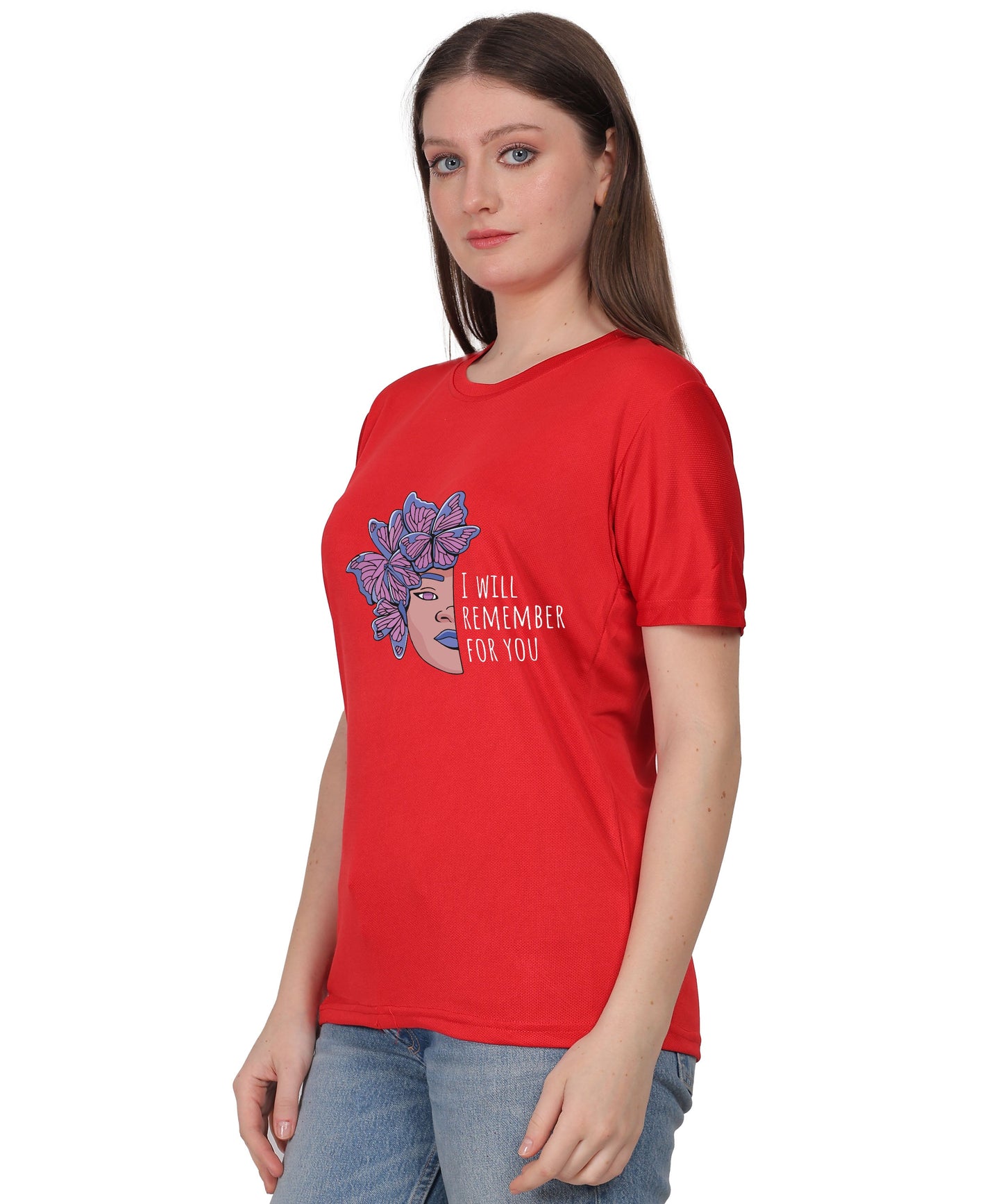 I Will Remember For You Butterfly Design T-Shirt, Black Cotton Blend, Short Sleeve Graphic Tee