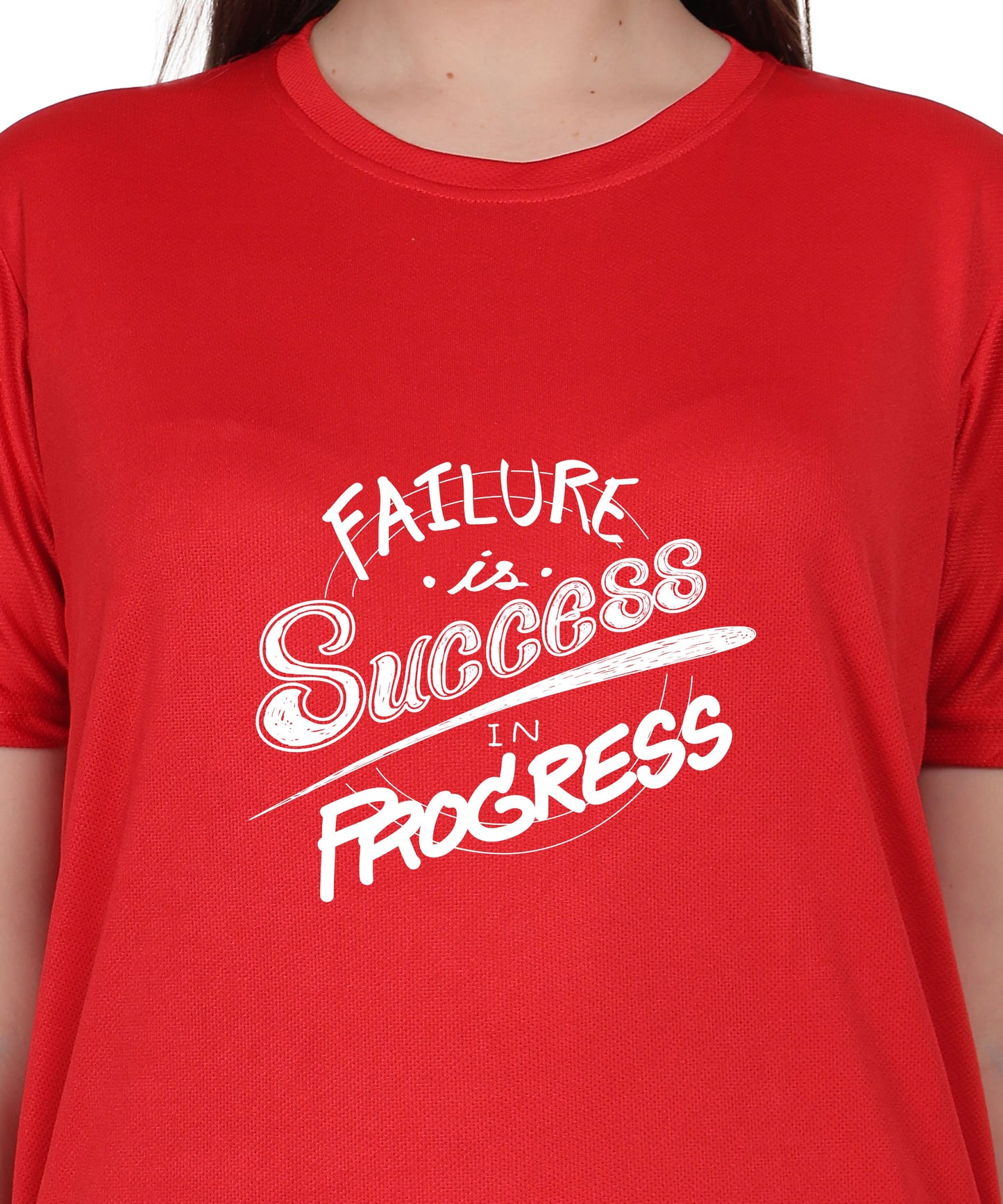 Failure is Success in Progress Graphic T-Shirt, Black Cotton, Round Neck, Short Sleeve