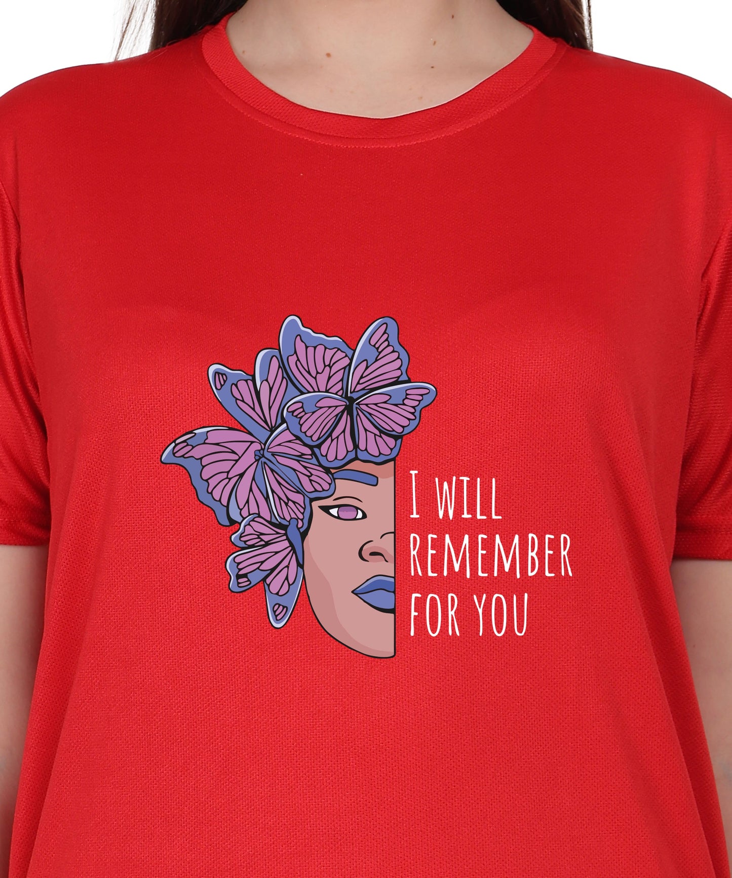 I Will Remember For You Butterfly Design T-Shirt, Black Cotton Blend, Short Sleeve Graphic Tee