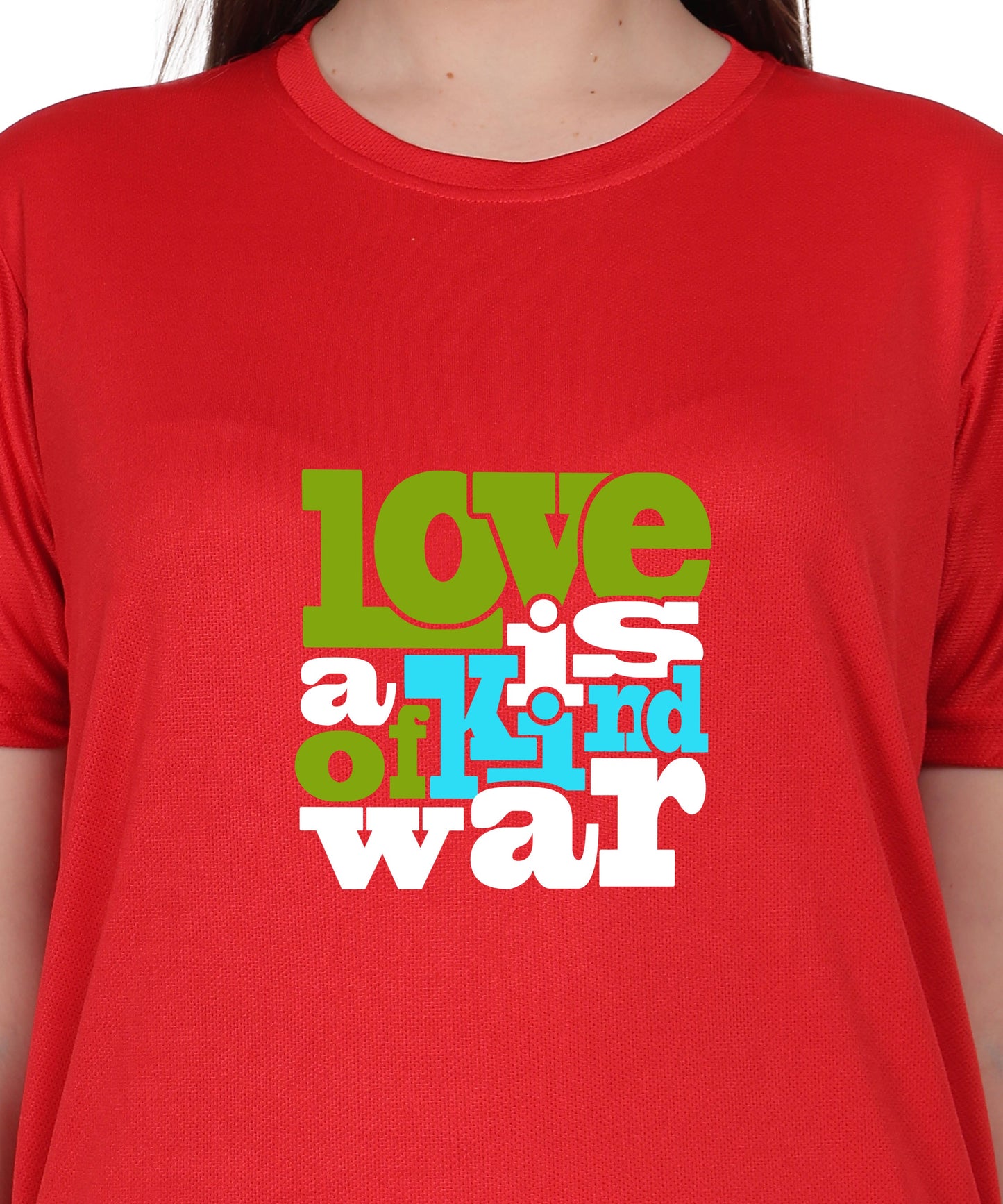 Love is a Kind of War Graphic T-Shirt, Black Cotton Blend, Short Sleeve Crew Neck, Regular Fit