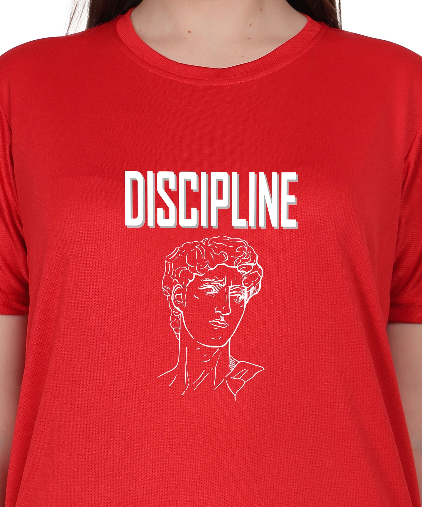 Discipline Graphic Print Cotton T-Shirt, Round Neck, Short Sleeve, Casual Wear