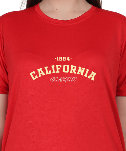 California Los Angeles 1984 Graphic Print T-Shirt, Cotton, Round Neck, Short Sleeve, Regular Fit