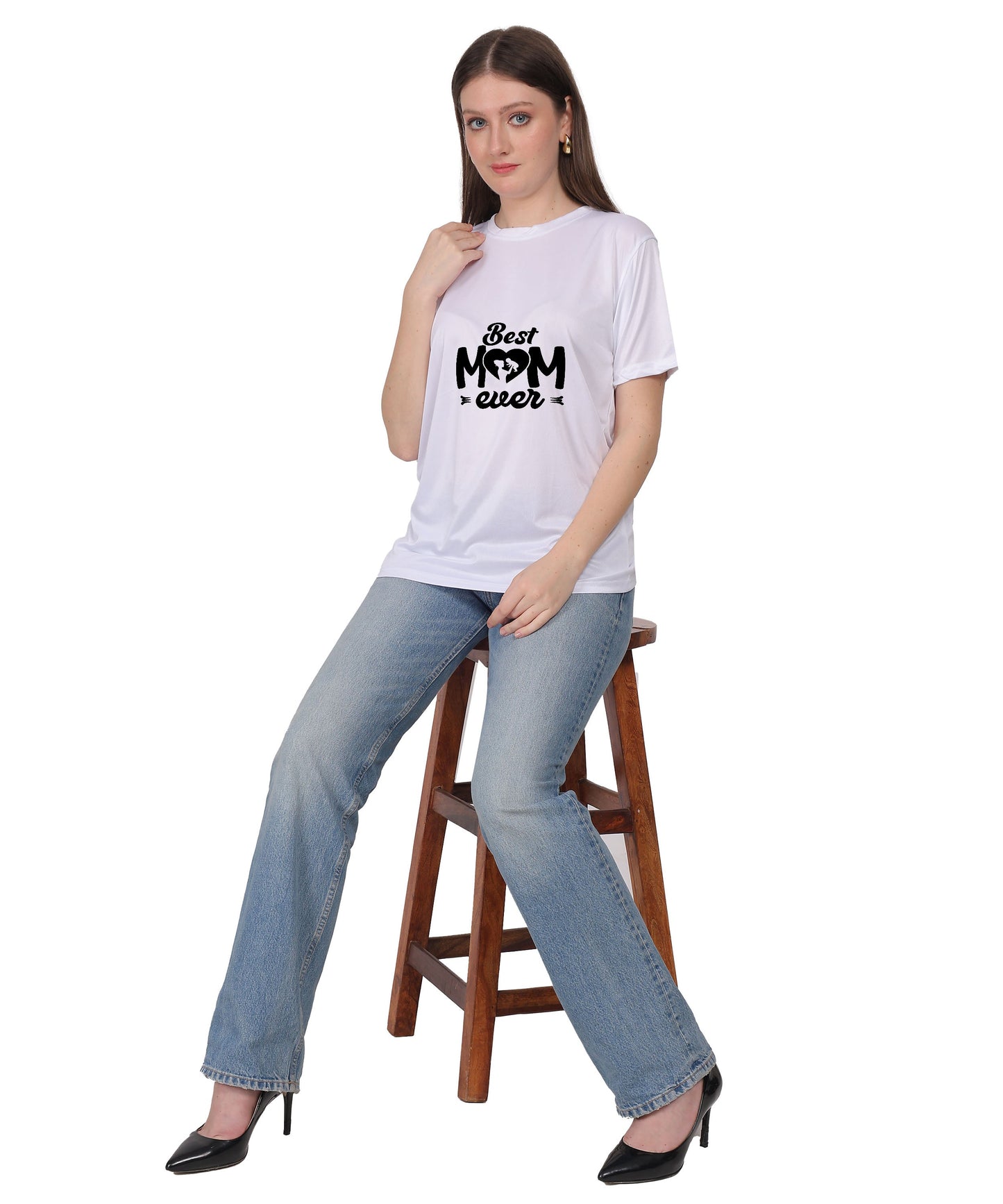 Best Mom Ever Graphic T-Shirt, Black Cotton, Round Neck, Short Sleeve, Regular Fit