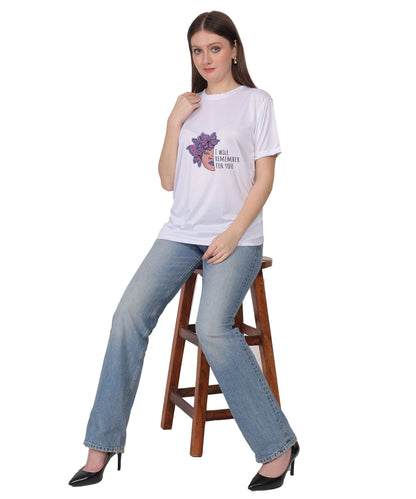 I Will Remember For You Butterfly Design T-Shirt, Black Cotton Blend, Short Sleeve Graphic Tee