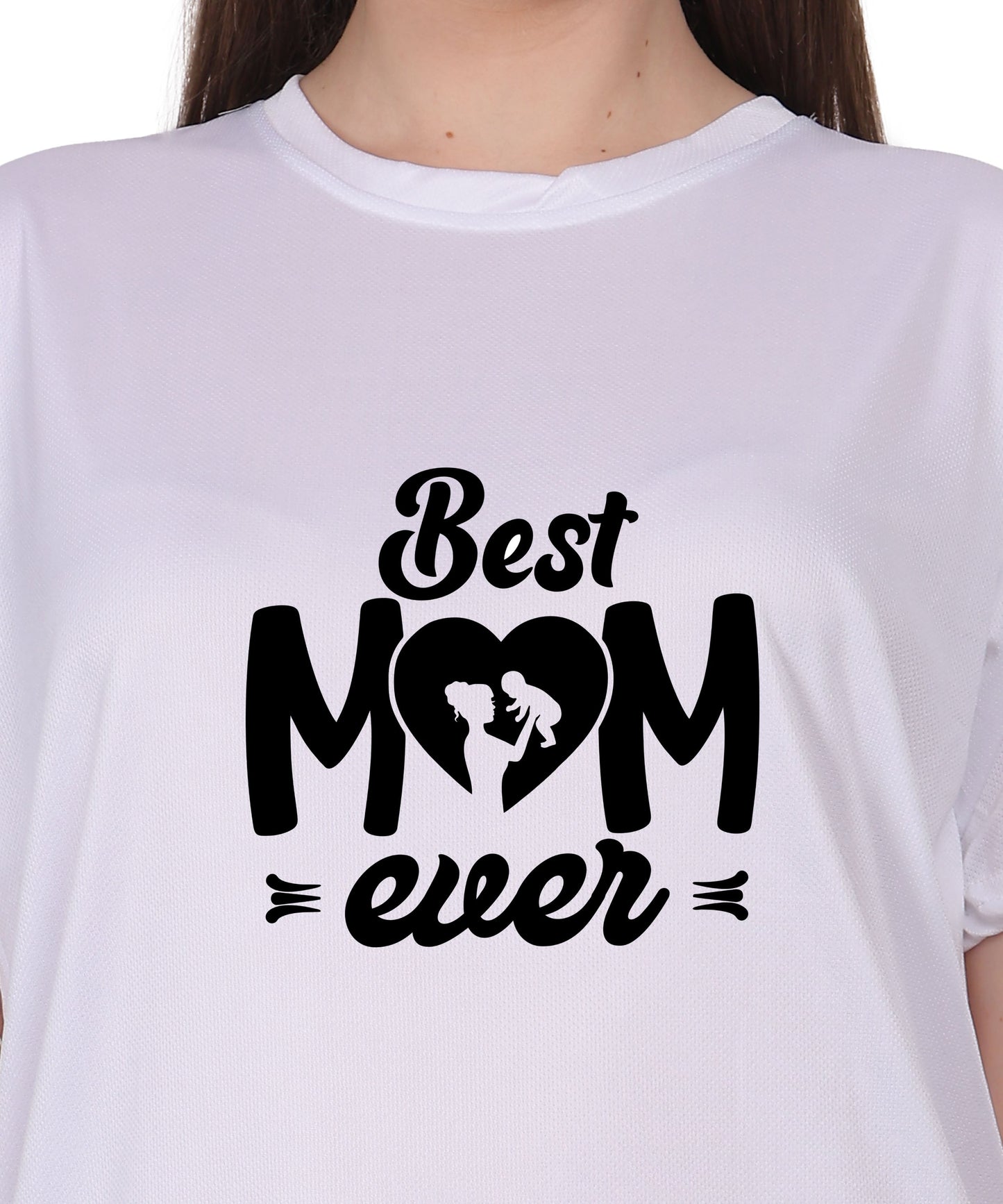 Best Mom Ever Graphic T-Shirt, Black Cotton, Round Neck, Short Sleeve, Regular Fit