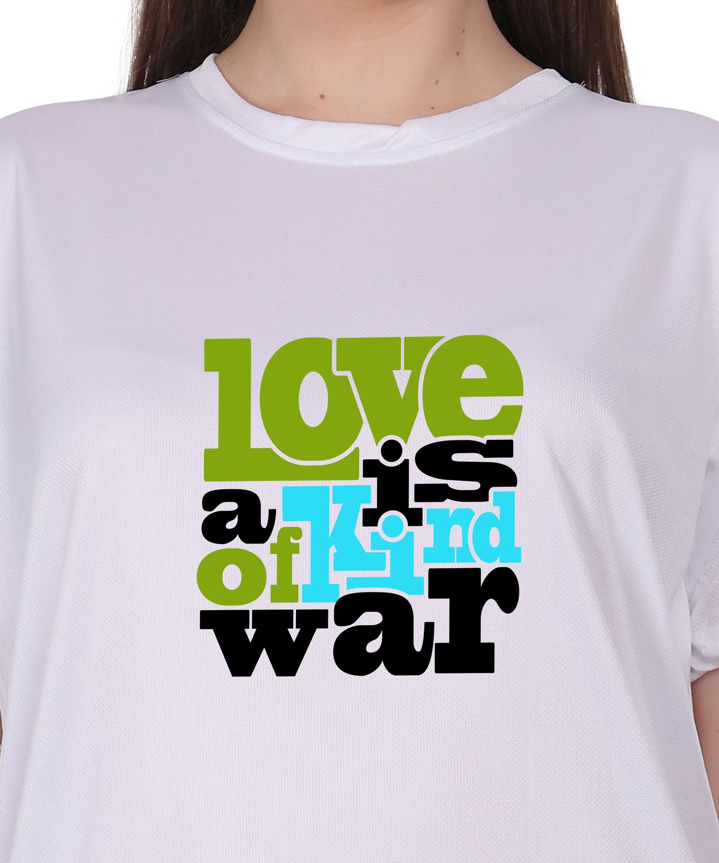 Love is a Kind of War Graphic T-Shirt, Black Cotton Blend, Short Sleeve Crew Neck, Regular Fit