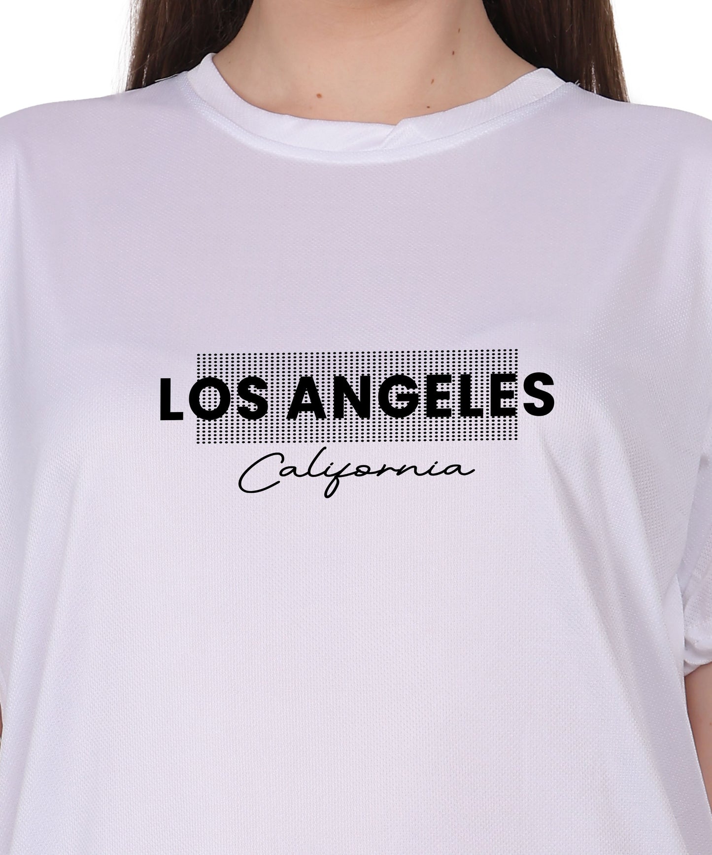Los Angeles California Typography T-Shirt, Yellow, Cotton, Round Neck, Short Sleeve