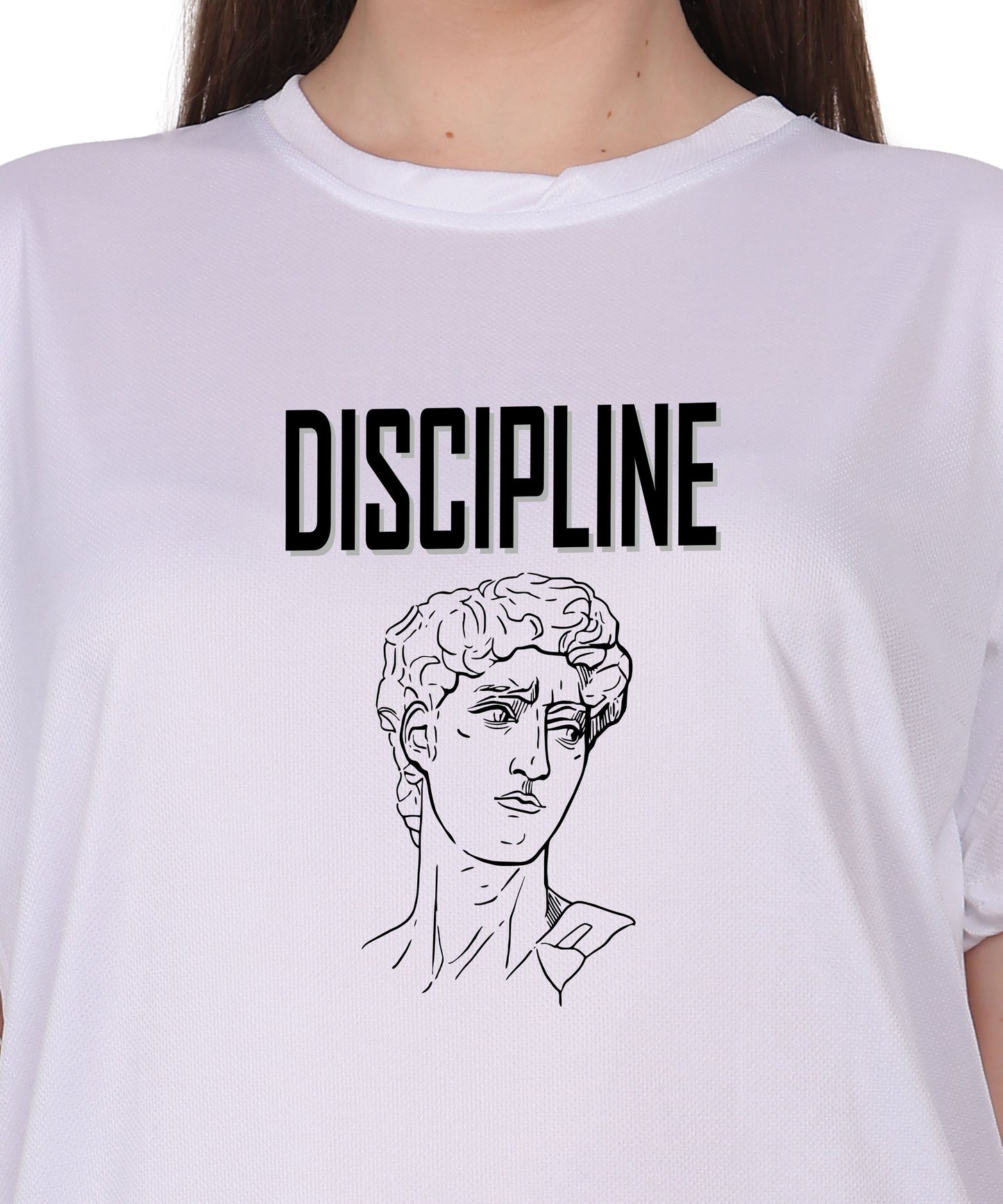 Discipline Graphic Print Cotton T-Shirt, Round Neck, Short Sleeve, Casual Wear