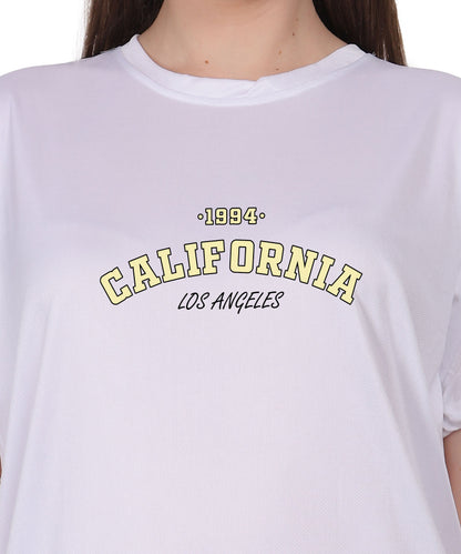 California Los Angeles 1984 Graphic Print T-Shirt, Cotton, Round Neck, Short Sleeve, Regular Fit