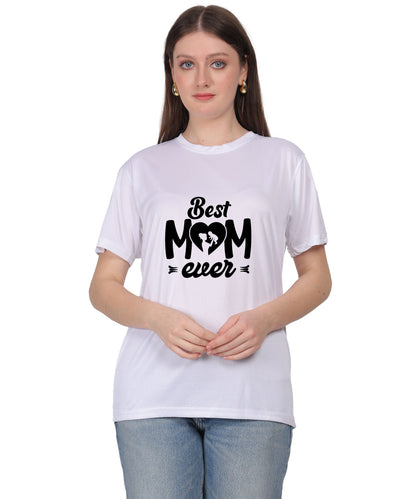Best Mom Ever Graphic T-Shirt, Black Cotton, Round Neck, Short Sleeve, Regular Fit