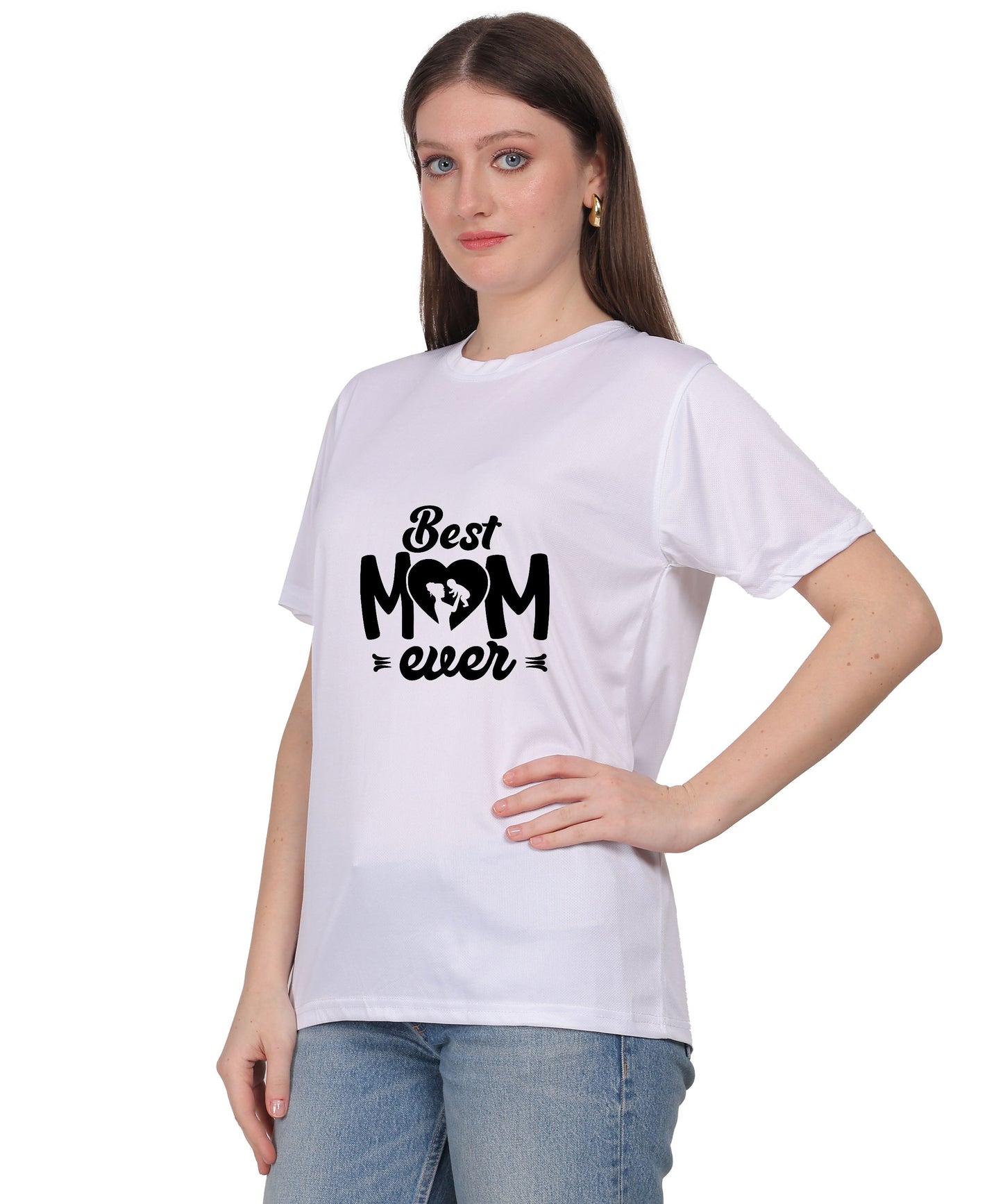 Best Mom Ever Graphic T-Shirt, Black Cotton, Round Neck, Short Sleeve, Regular Fit