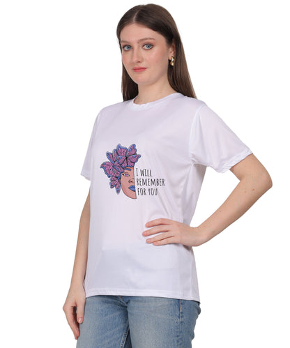 I Will Remember For You Butterfly Design T-Shirt, Black Cotton Blend, Short Sleeve Graphic Tee