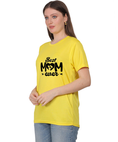 Best Mom Ever Graphic T-Shirt, Black Cotton, Round Neck, Short Sleeve, Regular Fit